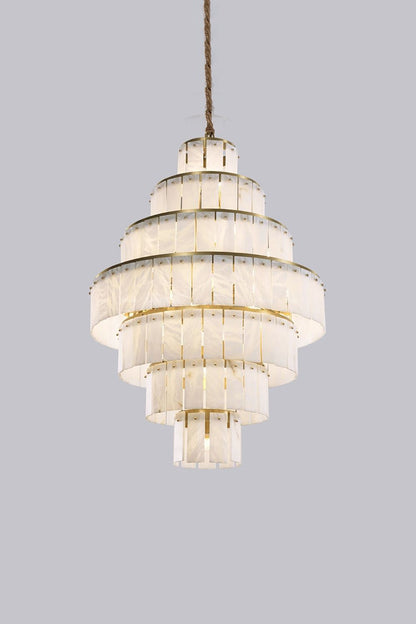 Tiered Rectangular Alabaster Chandelier - view 15 | morylighting