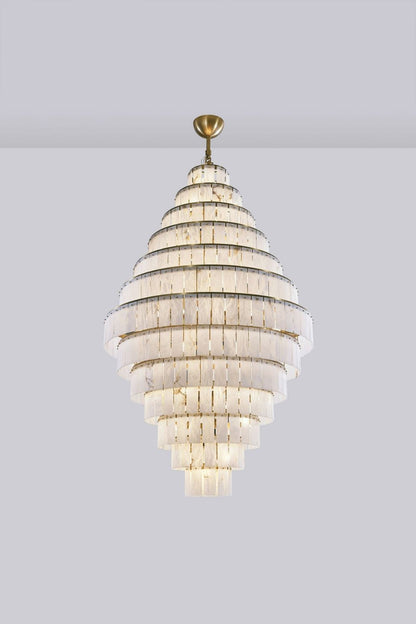 Tiered Rectangular Alabaster Chandelier - view 16 | morylighting