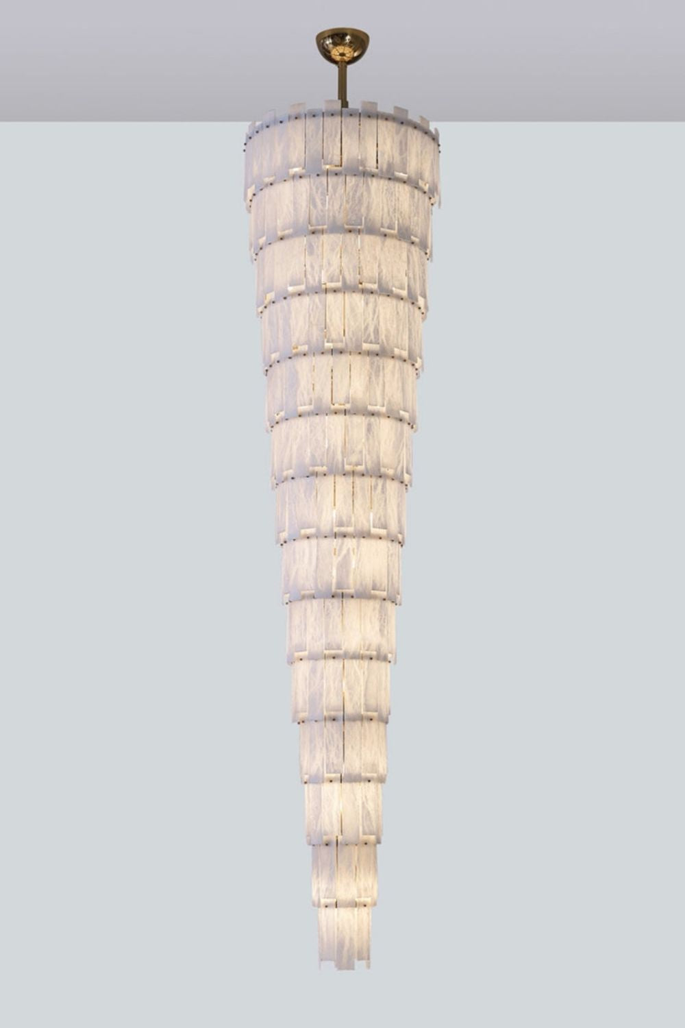 Tiered Rectangular Alabaster Chandelier - view 17 | morylighting