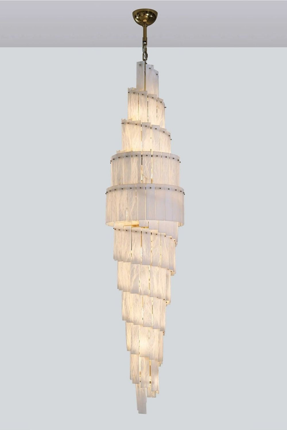 Tiered Rectangular Alabaster Chandelier - view 18 | morylighting