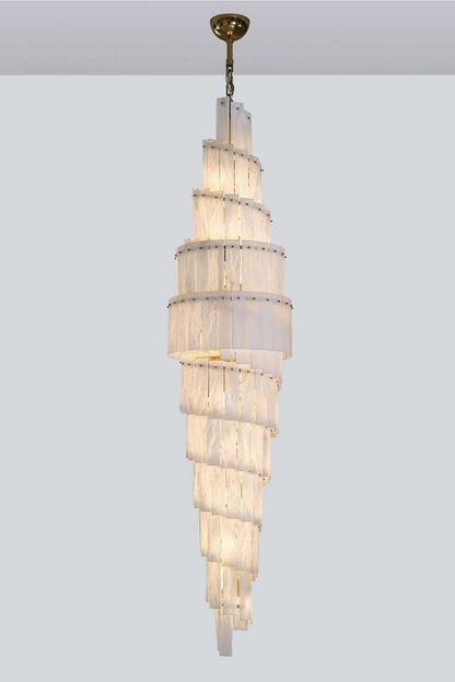 Tiered Rectangular Alabaster Chandelier - view 18 | morylighting