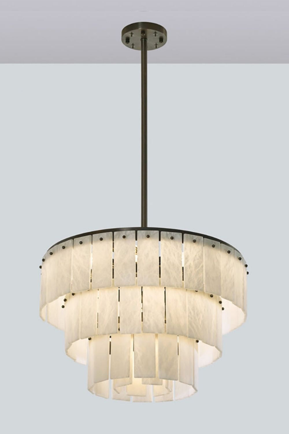 Tiered Rectangular Alabaster Chandelier - view 20 | morylighting