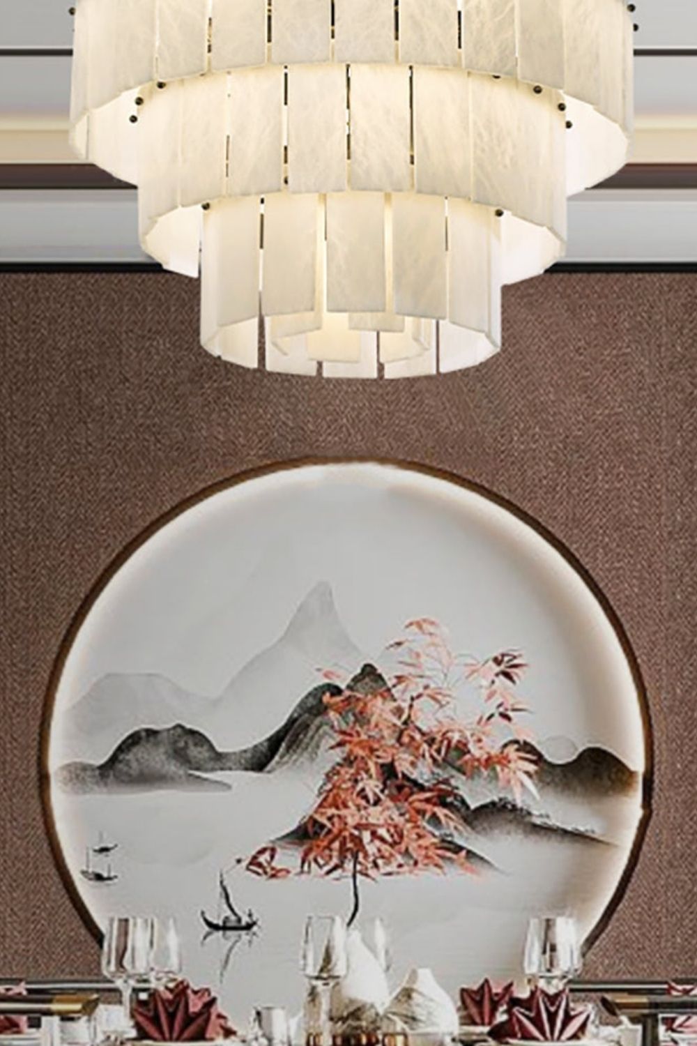 Tiered Rectangular Alabaster Chandelier - view 11 | morylighting