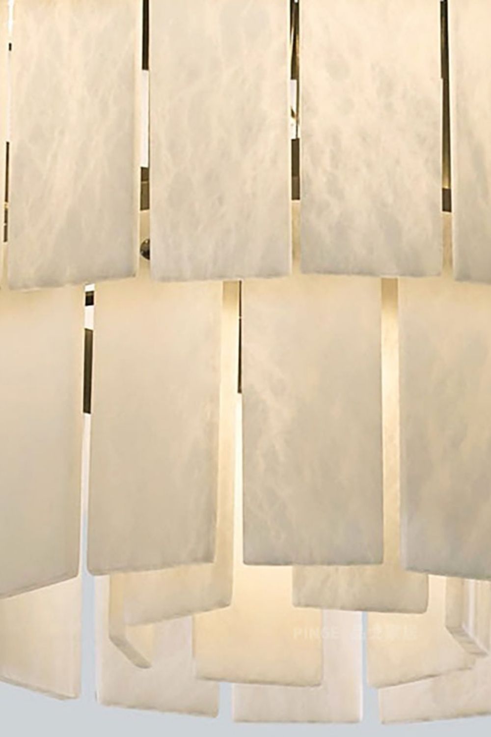 Tiered Rectangular Alabaster Chandelier - view 14 | morylighting