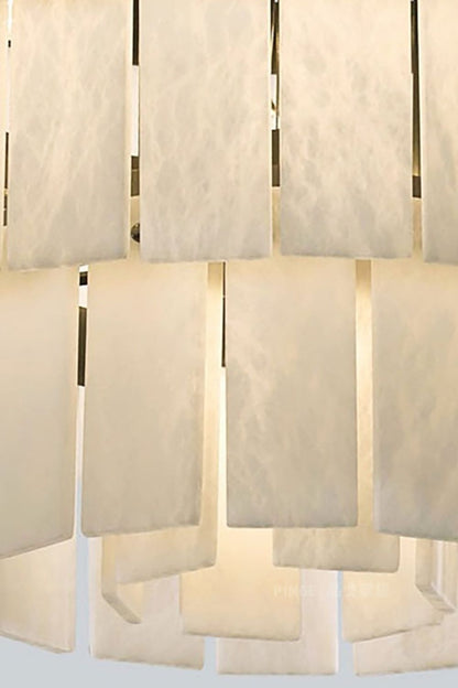 Tiered Rectangular Alabaster Chandelier - view 14 | morylighting