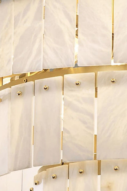 Tiered Rectangular Alabaster Chandelier - view 13 | morylighting