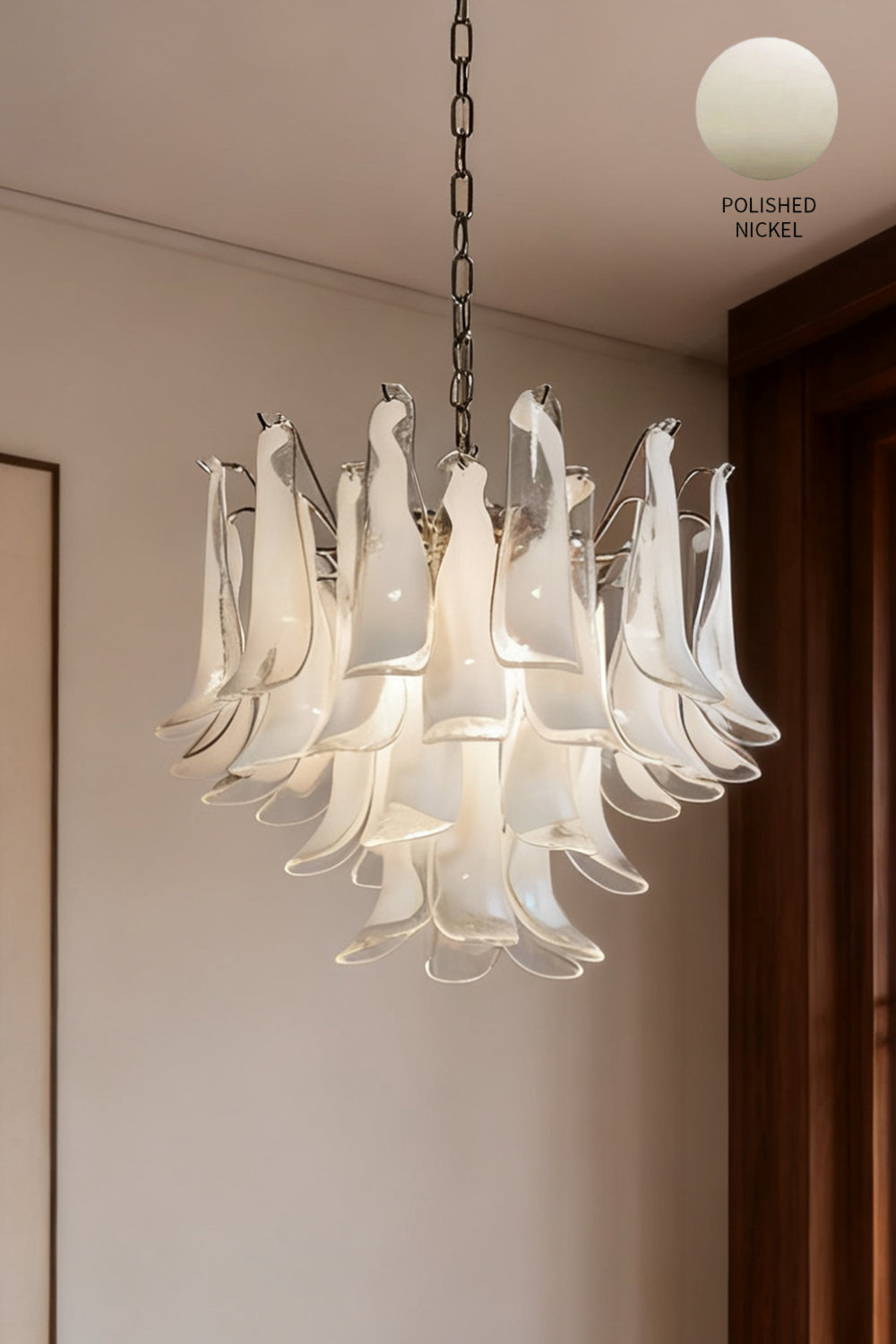 Art Tiered White Petals Chandelier - view 20 | morylighting