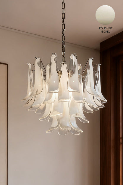 Art Tiered White Petals Chandelier - view 20 | morylighting