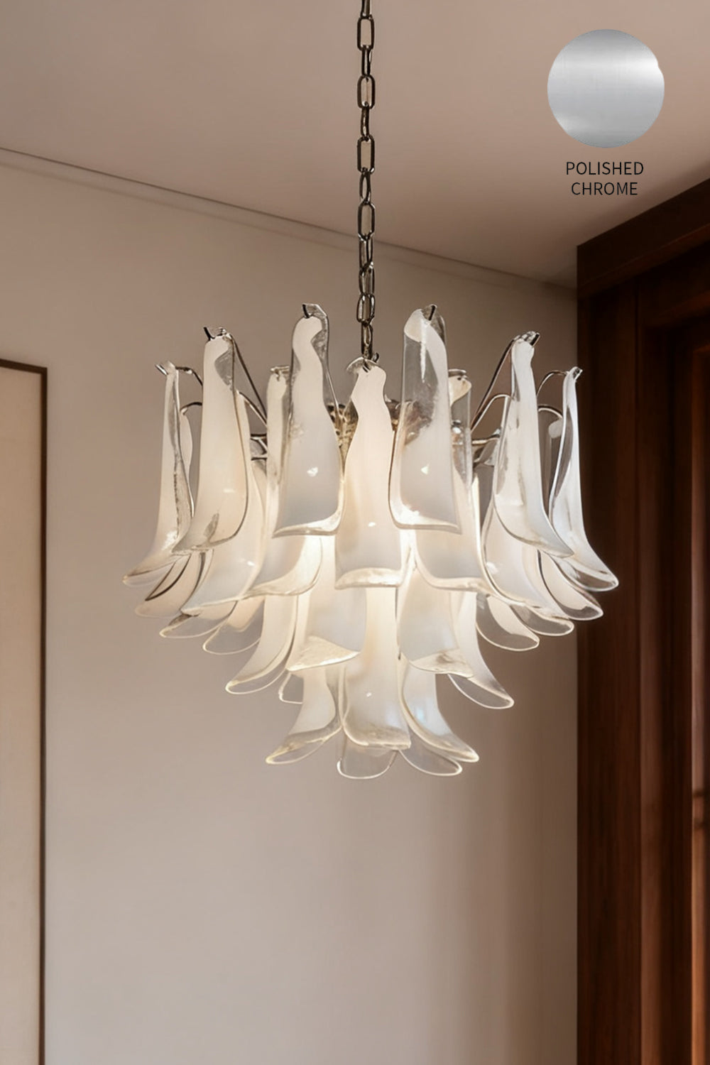 Art Tiered White Petals Chandelier - view 19 | morylighting