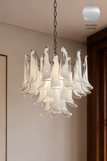 Art Tiered White Petals Chandelier - view 19 | morylighting