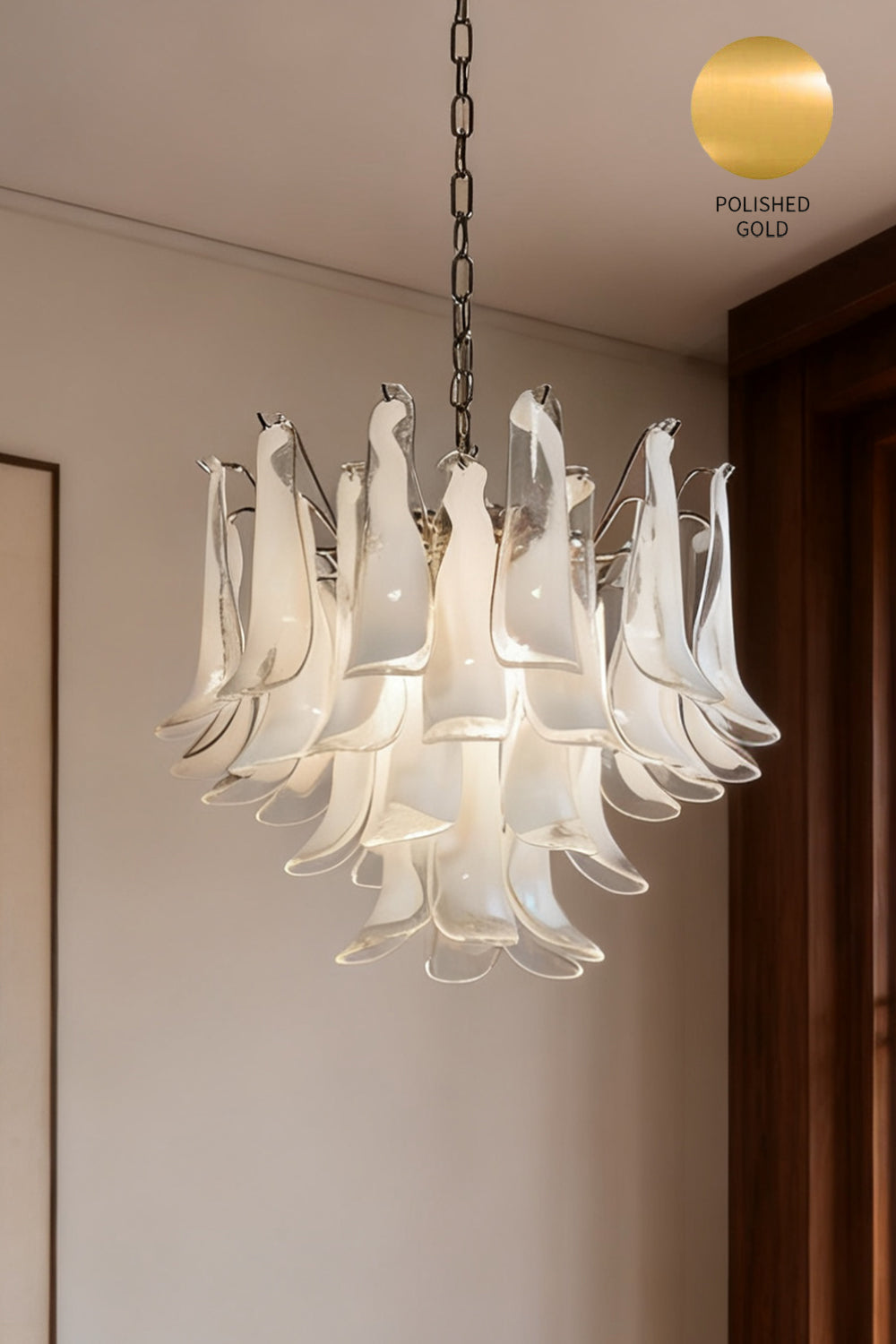 Art Tiered White Petals Chandelier - view 18 | morylighting
