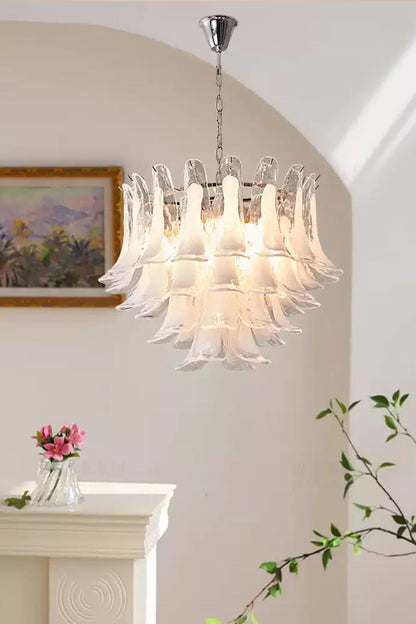 Art Tiered White Petals Chandelier - view 7 | morylighting