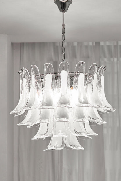 Art Tiered White Petals Chandelier - view 13 | morylighting
