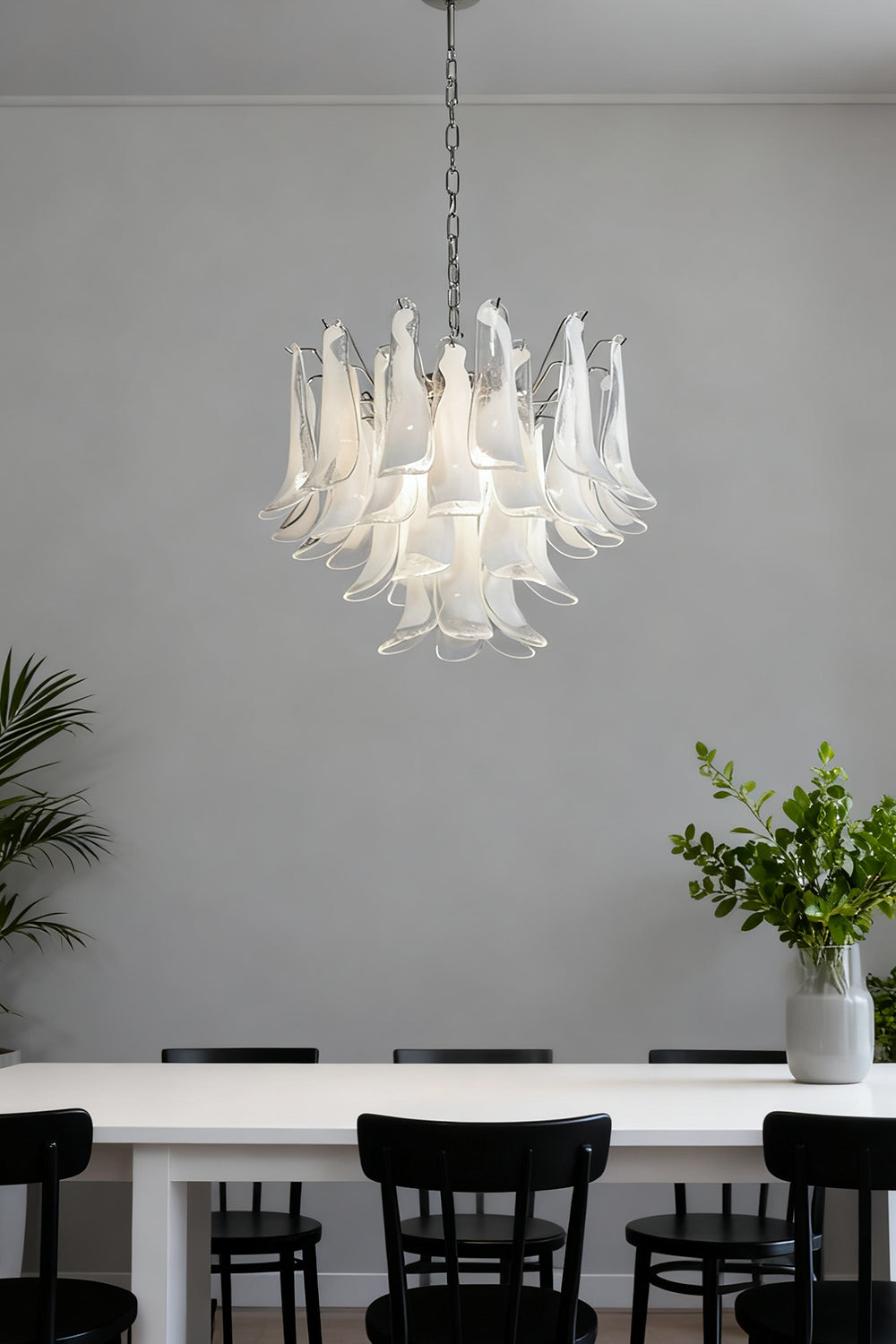 Art Tiered White Petals Chandelier - view 4 | morylighting