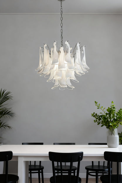 Art Tiered White Petals Chandelier - view 4 | morylighting