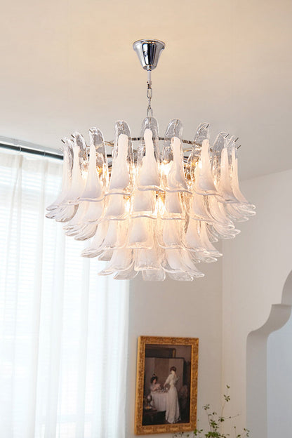Art Tiered White Petals Chandelier - view 10 | morylighting
