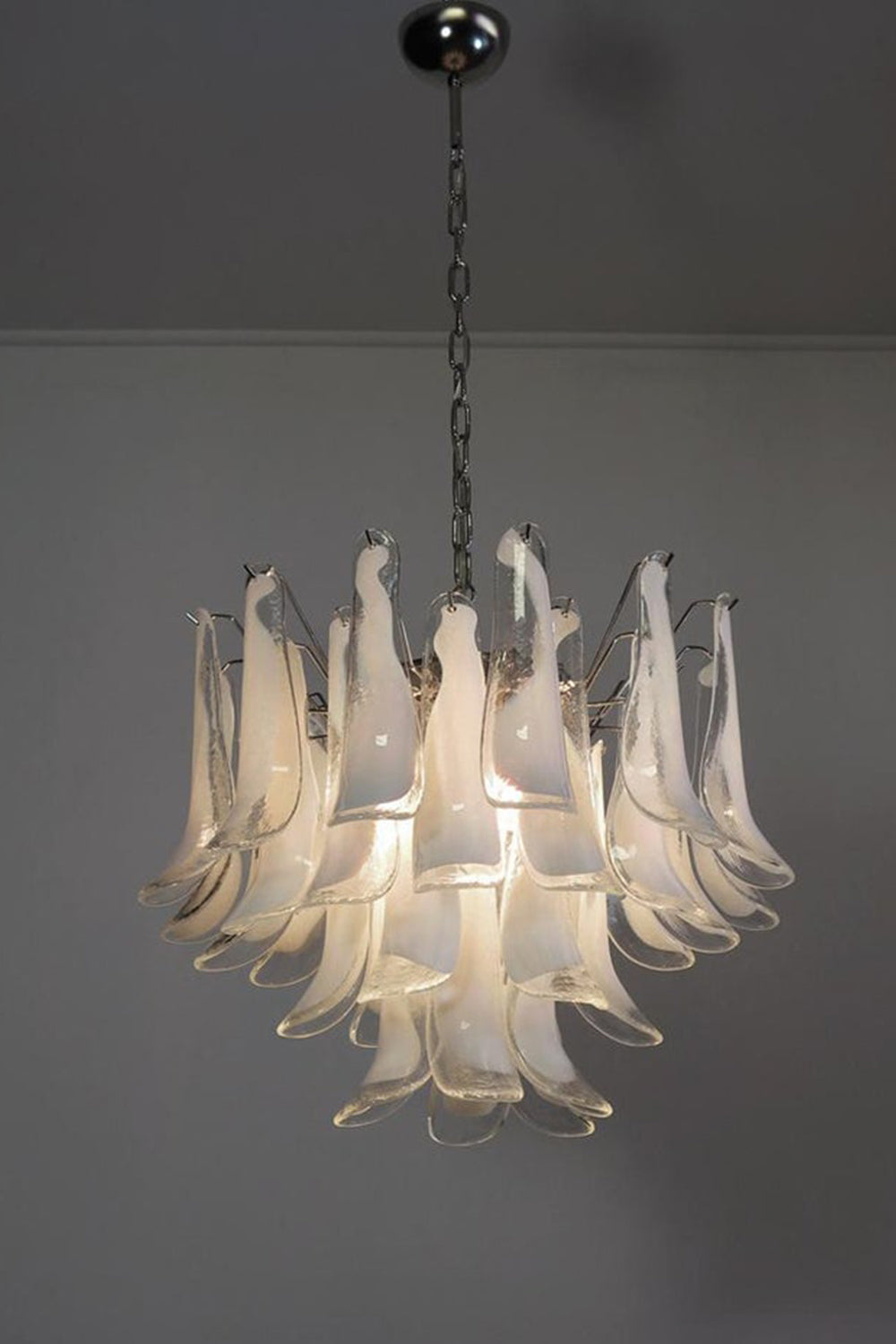 Art Tiered White Petals Chandelier - view 5 | morylighting