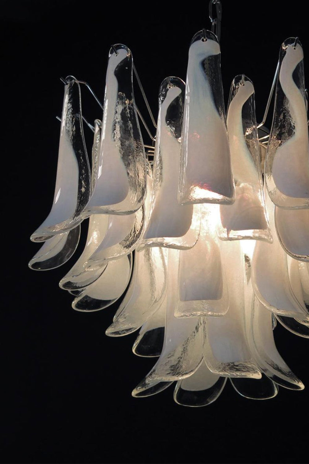 Art Tiered White Petals Chandelier - view 17 | morylighting