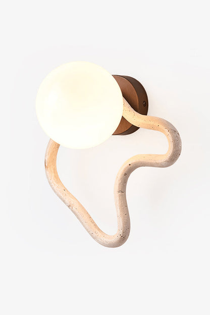 Travertine Flow Wall Sconce - view 3 | morylighting