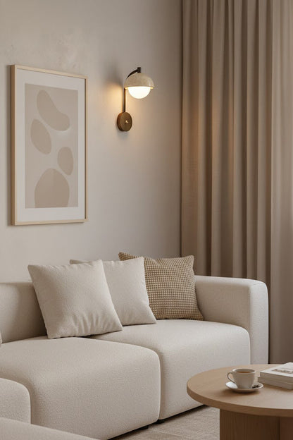 Travertine Arc Wall Light - view 3 | morylighting