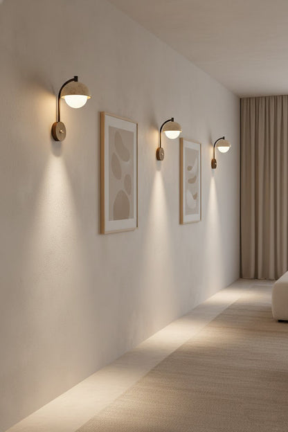 Travertine Arc Wall Light - view 10 | morylighting
