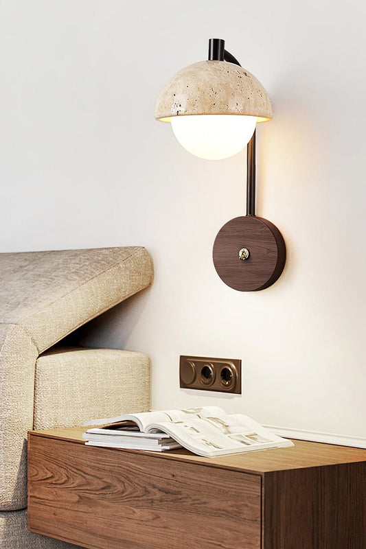 Travertine Arc Wall Light - view 2 | morylighting