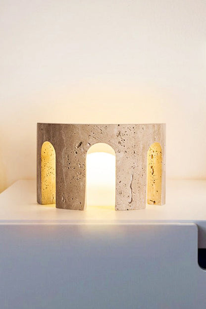 Travertine Arch Table Lamp - view 8 | morylighting