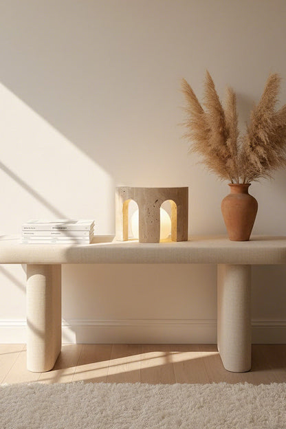 Travertine Arch Table Lamp - view 6 | morylighting