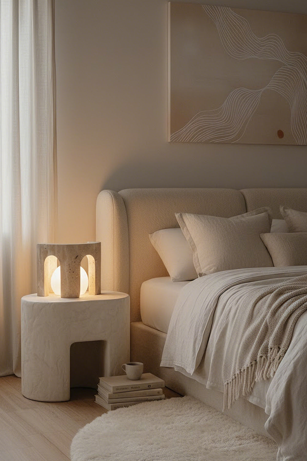 Travertine Arch Table Lamp - view 5 | morylighting