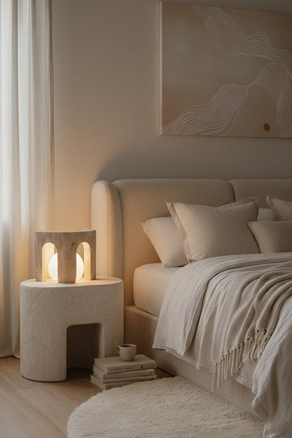 Travertine Arch Table Lamp - view 5 | morylighting