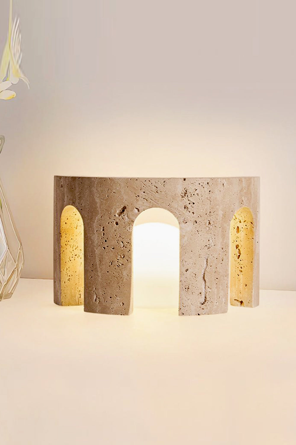 Travertine Arch Table Lamp - view 9 | morylighting