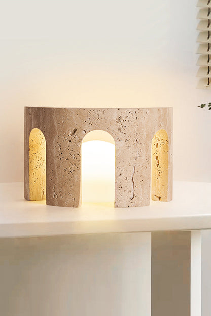 Travertine Arch Table Lamp - view 10 | morylighting