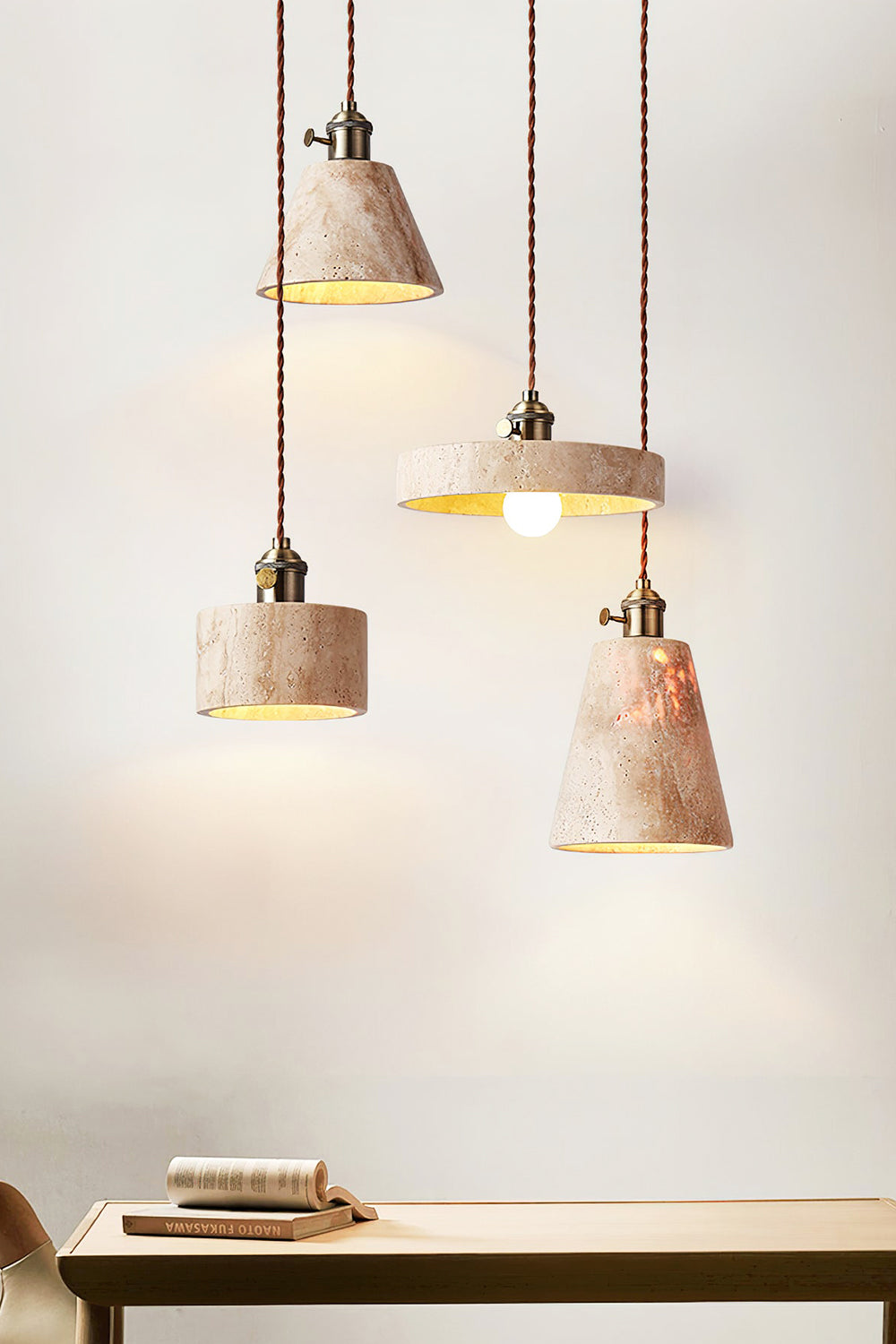 Travertine Aurora Pendant Light - view 15 | morylighting
