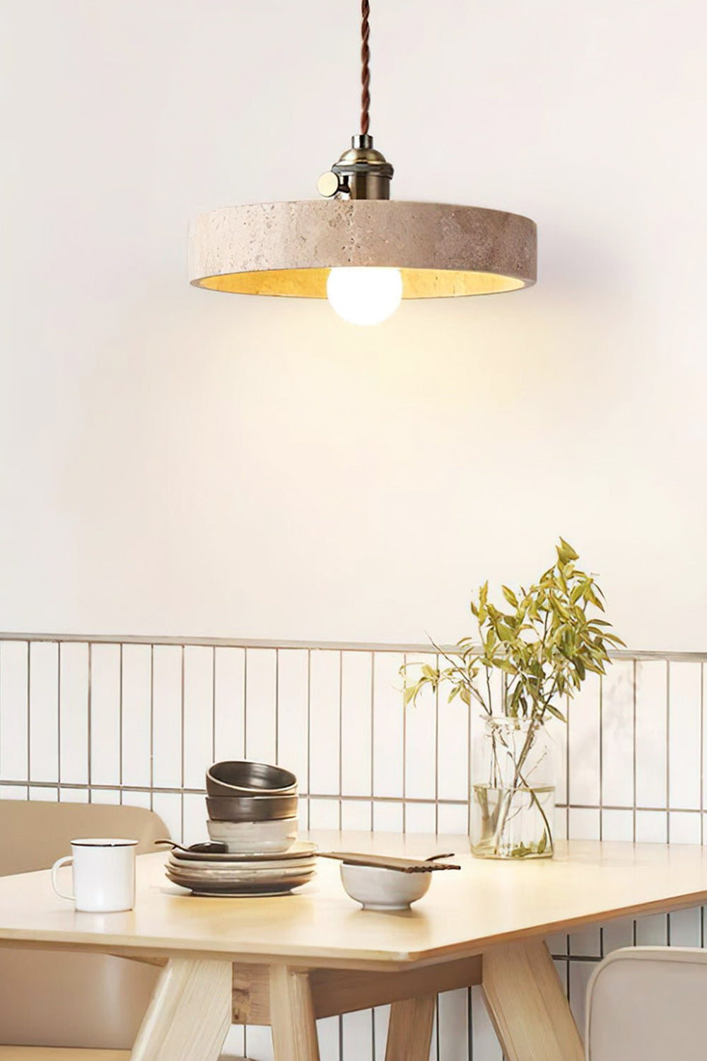 Travertine Aurora Pendant Light - view 11 | morylighting