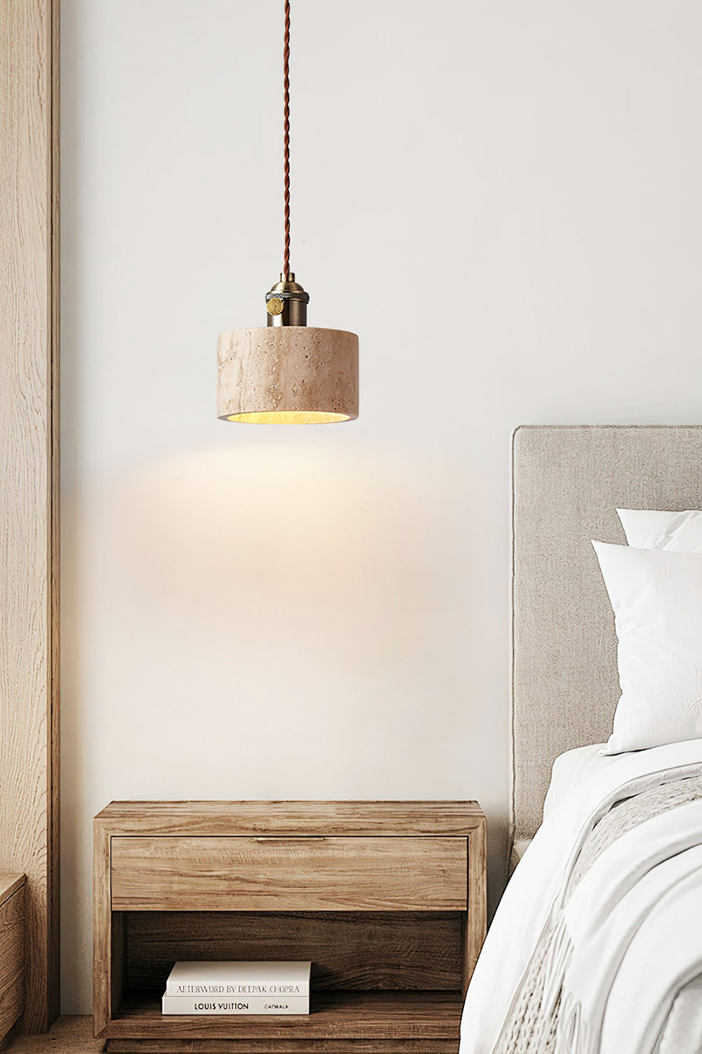 Travertine Aurora Pendant Light - view 3 | morylighting