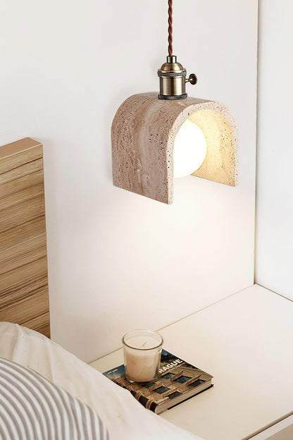 Travertine Aurora Pendant Light - view 2 | morylighting