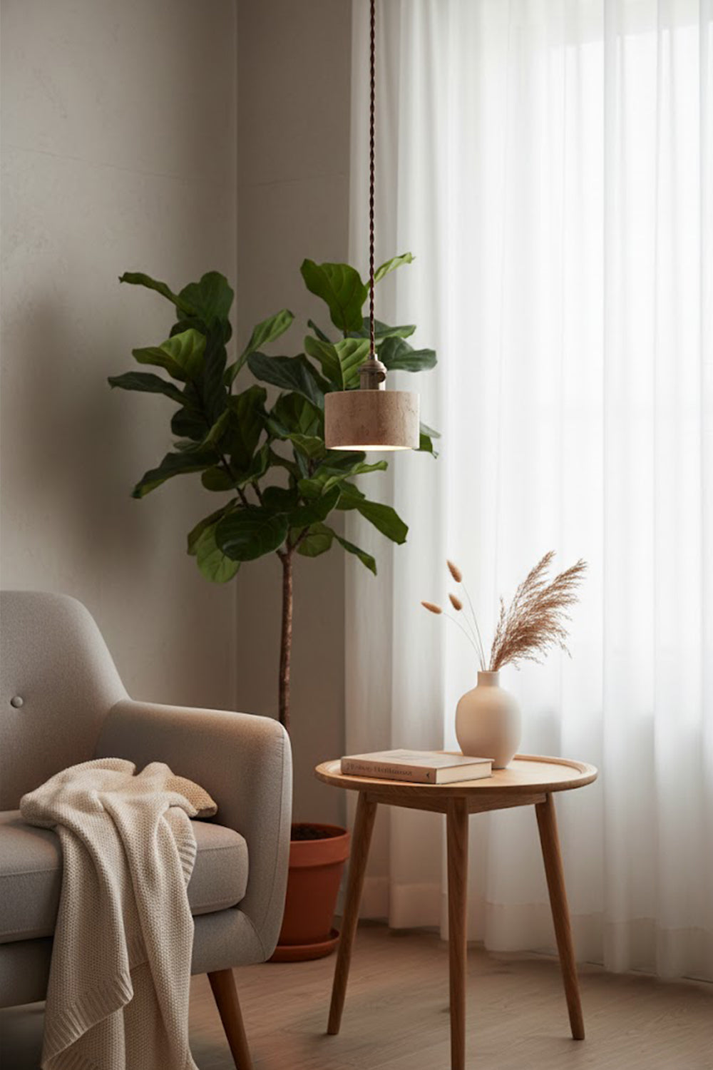Travertine Aurora Pendant Light - view 9 | morylighting