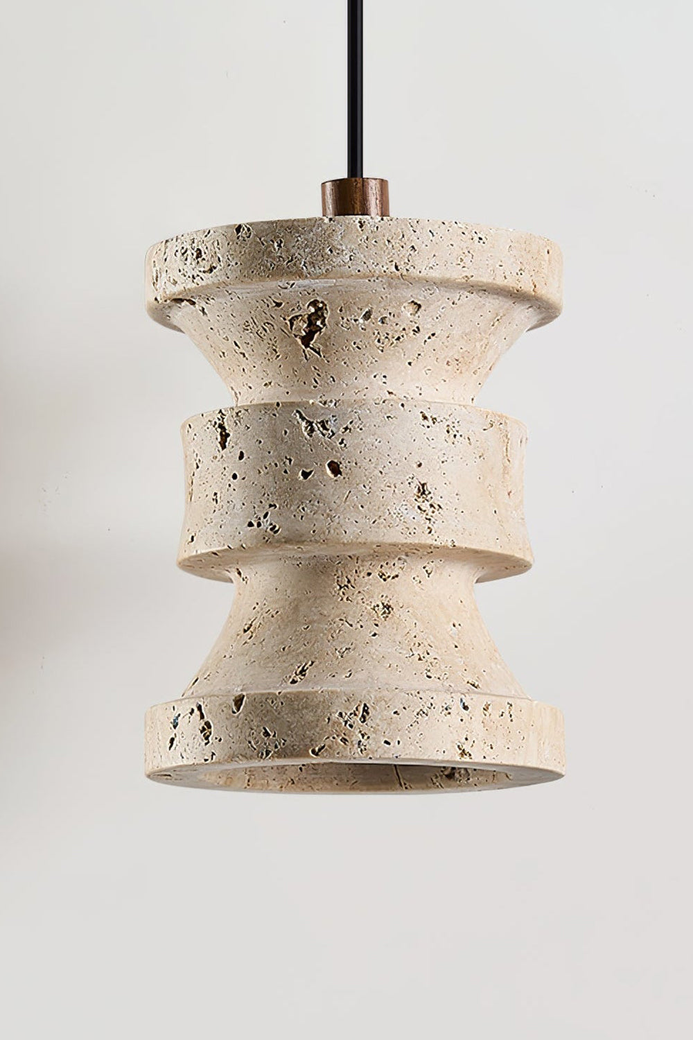 Travertine Carved Pendant Light - view 8 | morylighting