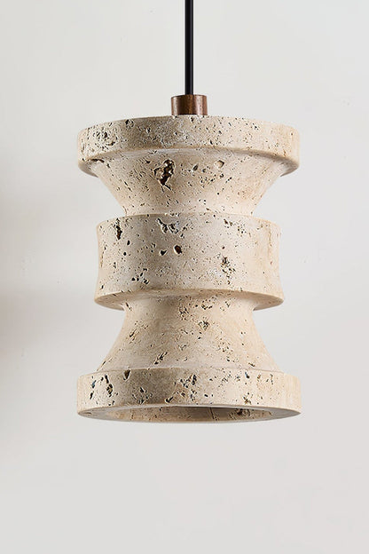 Travertine Carved Pendant Light - view 8 | morylighting