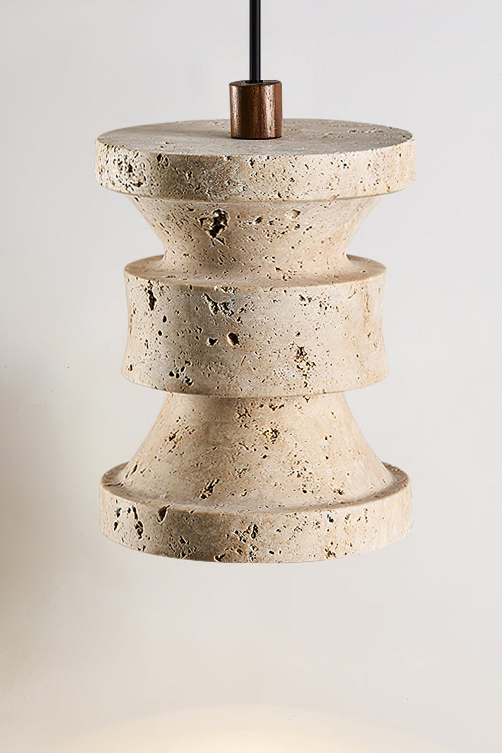 Travertine Carved Pendant Light - view 9 | morylighting