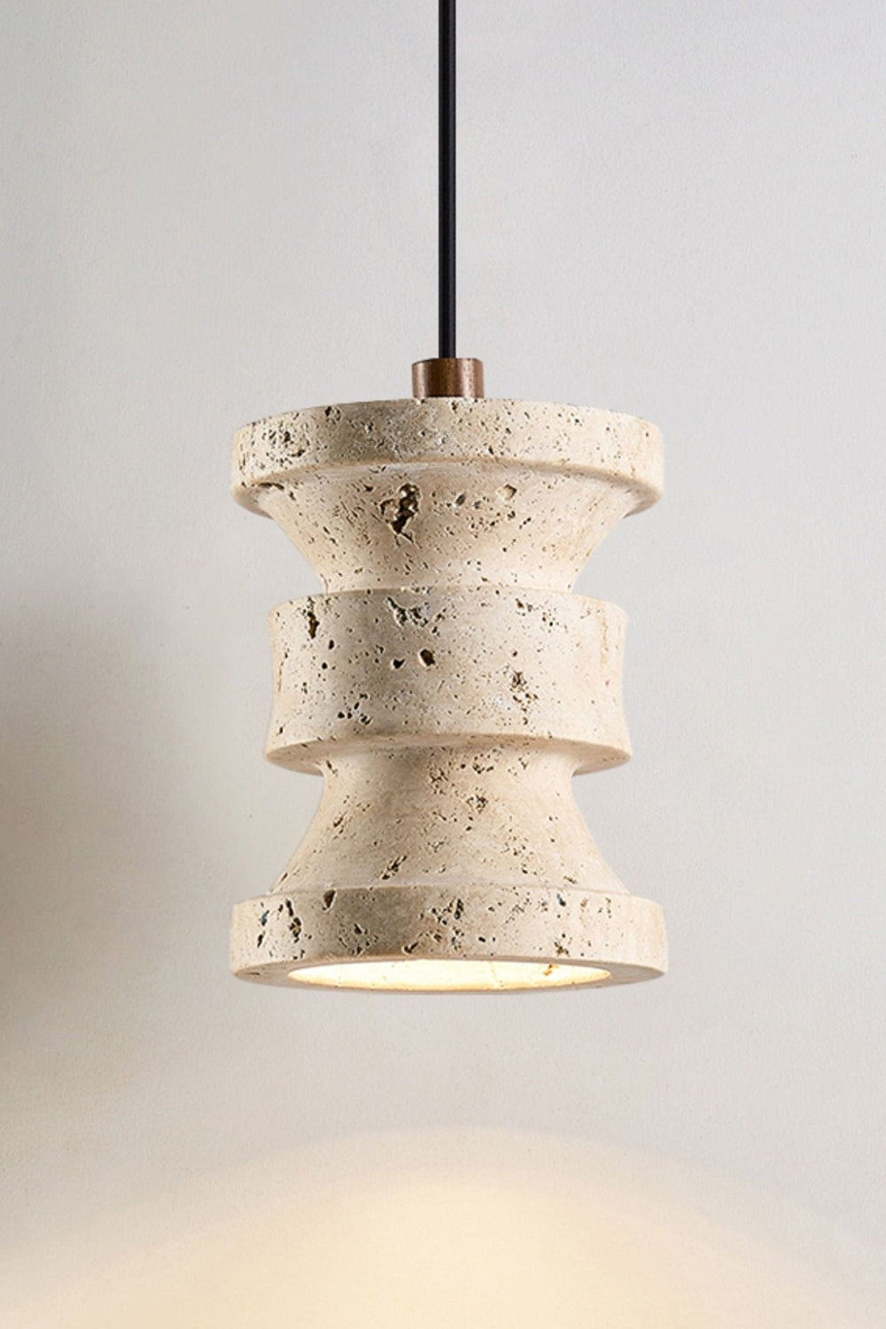 Travertine Carved Pendant Light - view 10 | morylighting