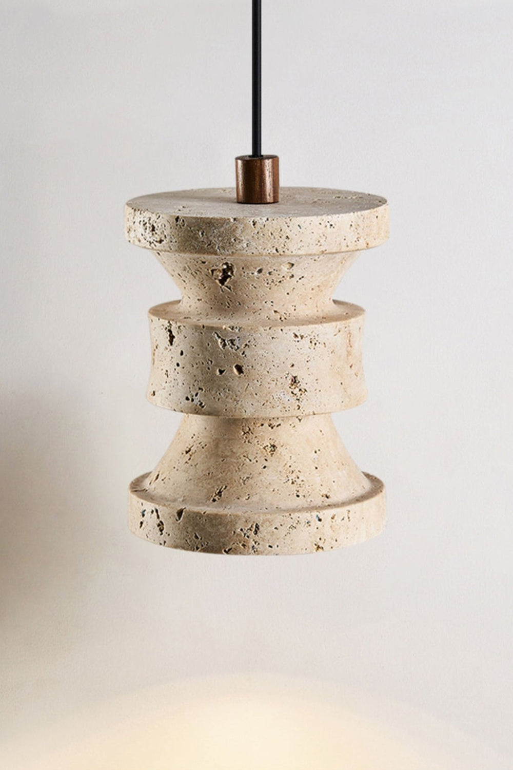Travertine Carved Pendant Light - view 12 | morylighting