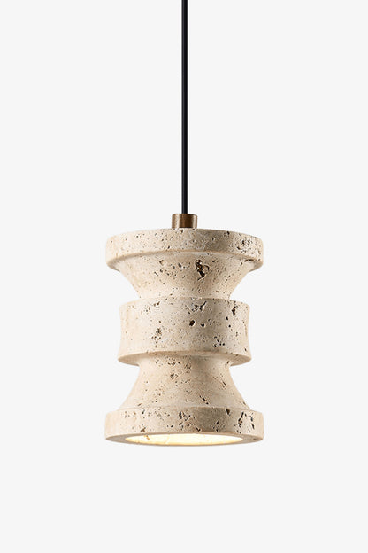 Travertine Carved Pendant Light - view 13 | morylighting