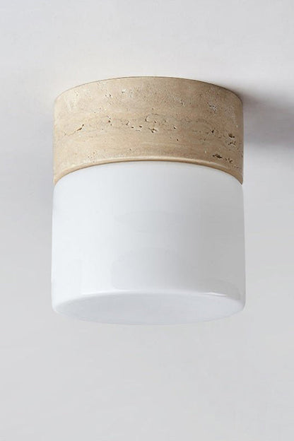 Travertine Cylinder Ceiling Lamp - view 13 | morylighting