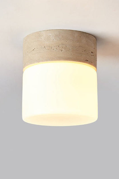 Travertine Cylinder Ceiling Lamp - view 12 | morylighting