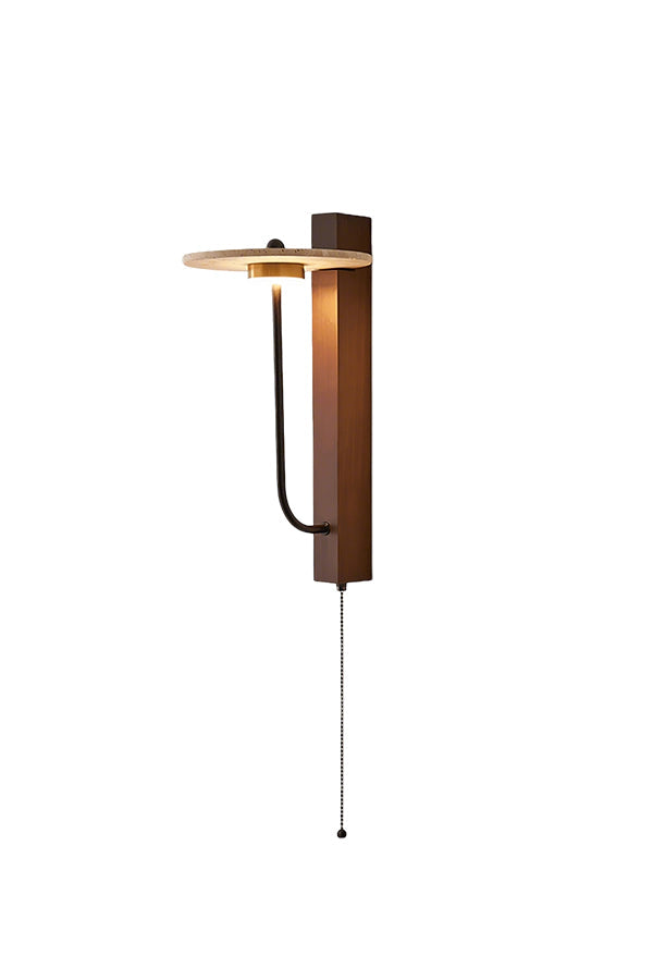 Travertine Disc Arm Wall Lamp | morylighting