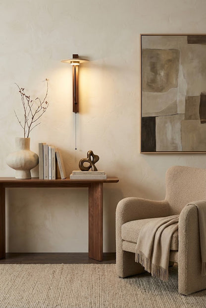 Travertine Disc Arm Wall Lamp - view 5 | morylighting