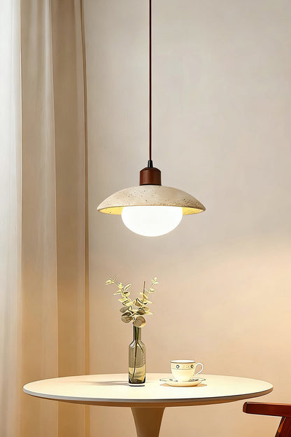 Travertine Disc Pendant Light - view 4 | morylighting