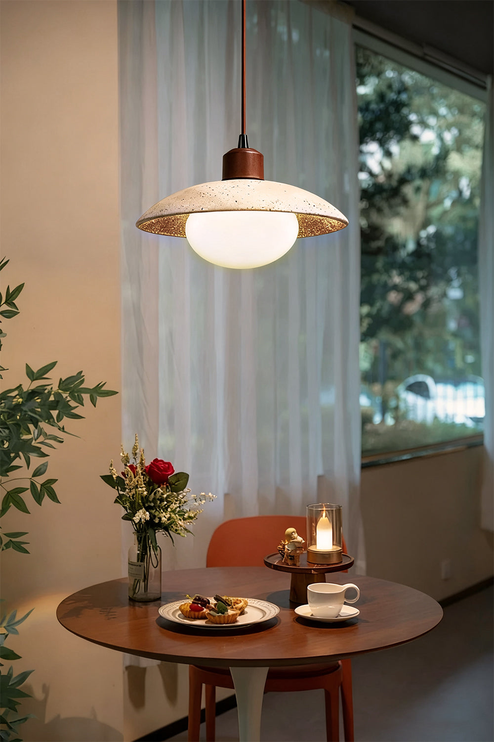 Travertine Disc Pendant Light - view 10 | morylighting