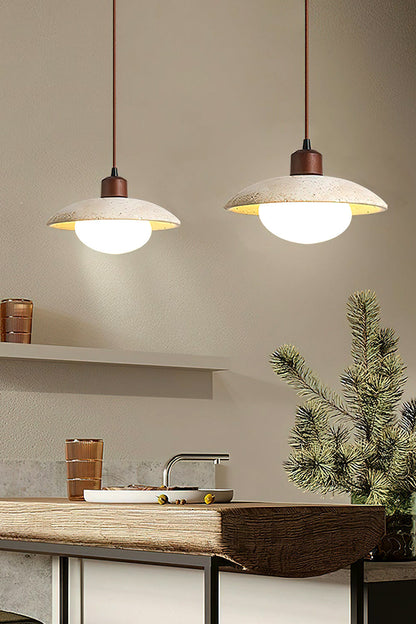 Travertine Disc Pendant Light - view 6 | morylighting